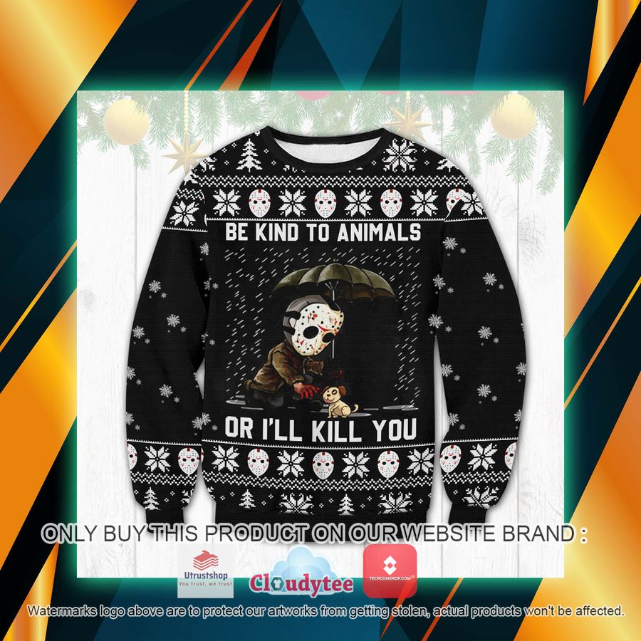 horror kind to animals ugly sweater 1 55075