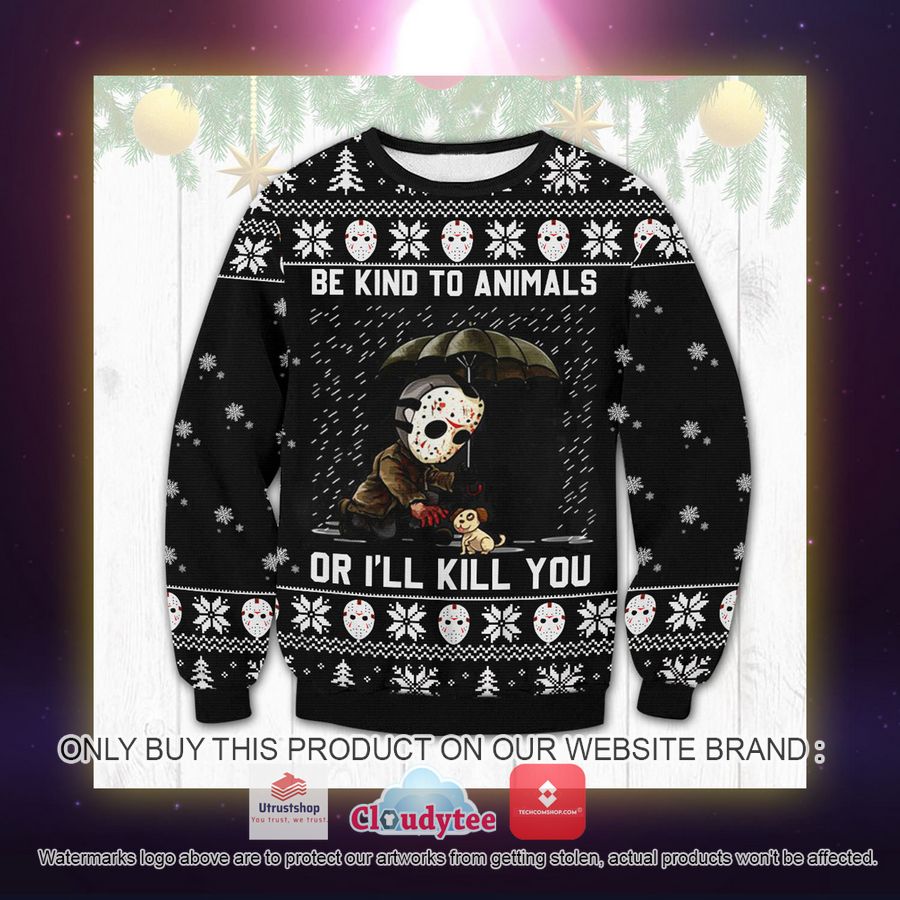horror kind to animals ugly sweater 2 96794