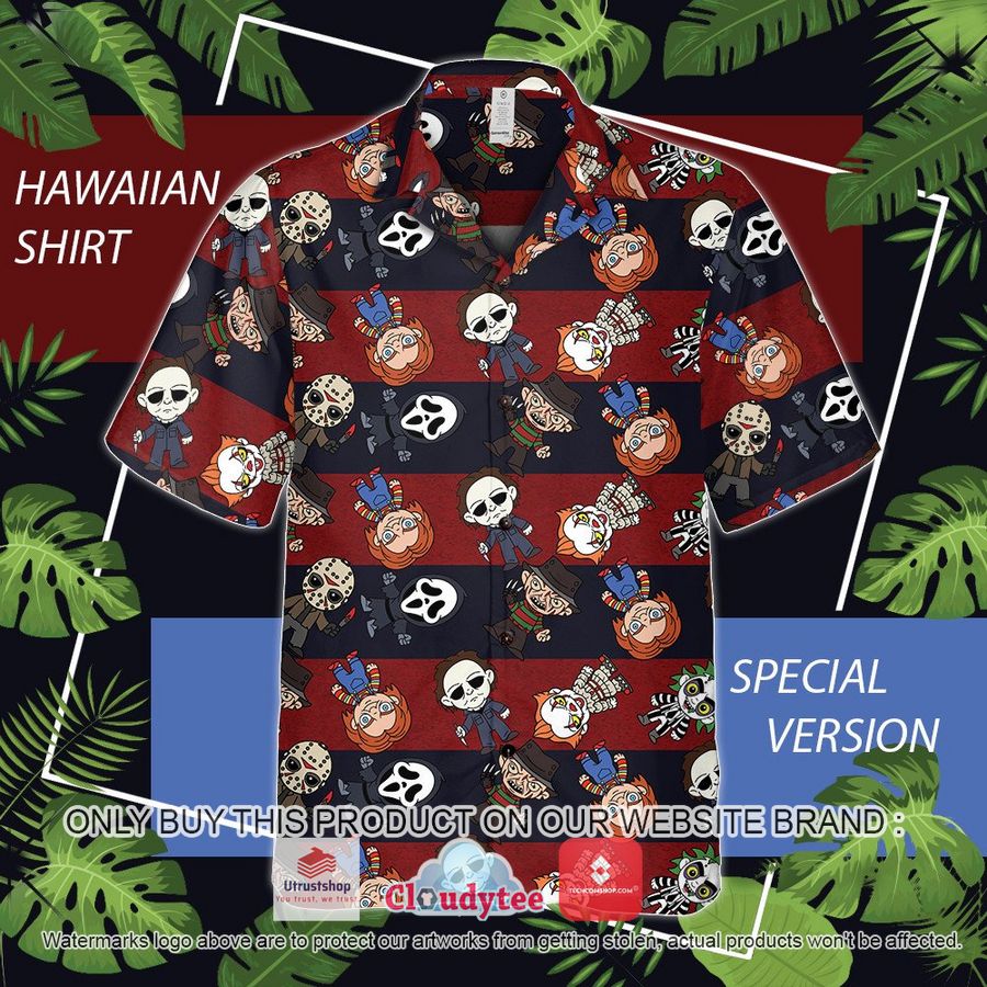 horror movie chibi characters hawaiian shirt 1 74490