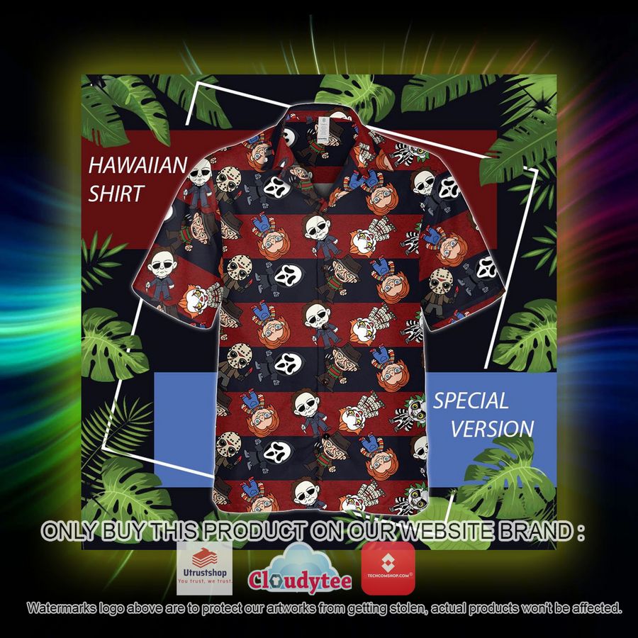 horror movie chibi characters hawaiian shirt 4 71115