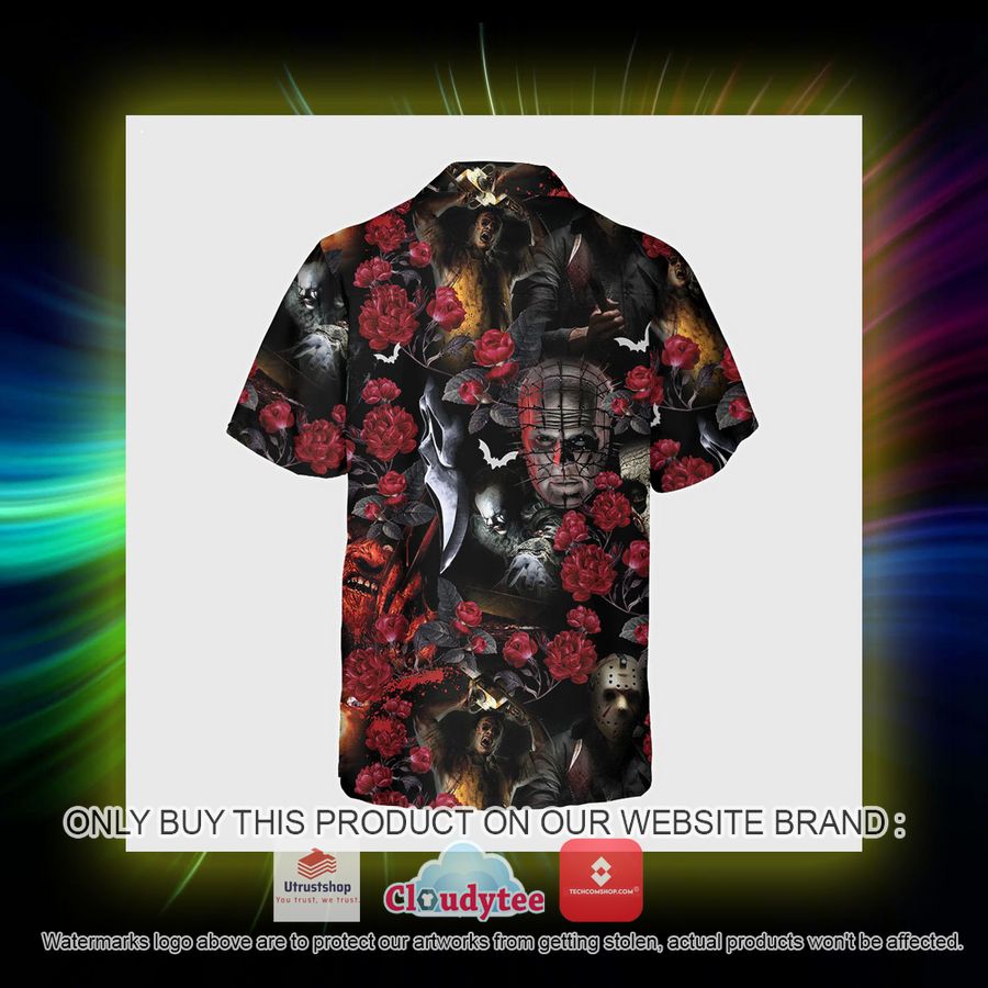 horror movie chucky jason voorhees freddy krueger blood flowers hawaiian shirt 5 55920