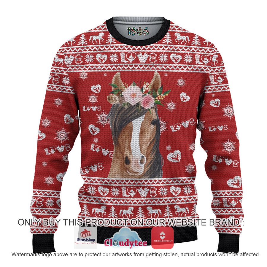 horse flowers christmas all over printed shirt hoodie 1 6378