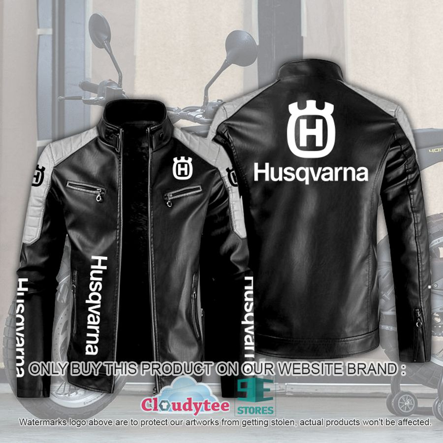 husqvarna block leather jacket 1 38761