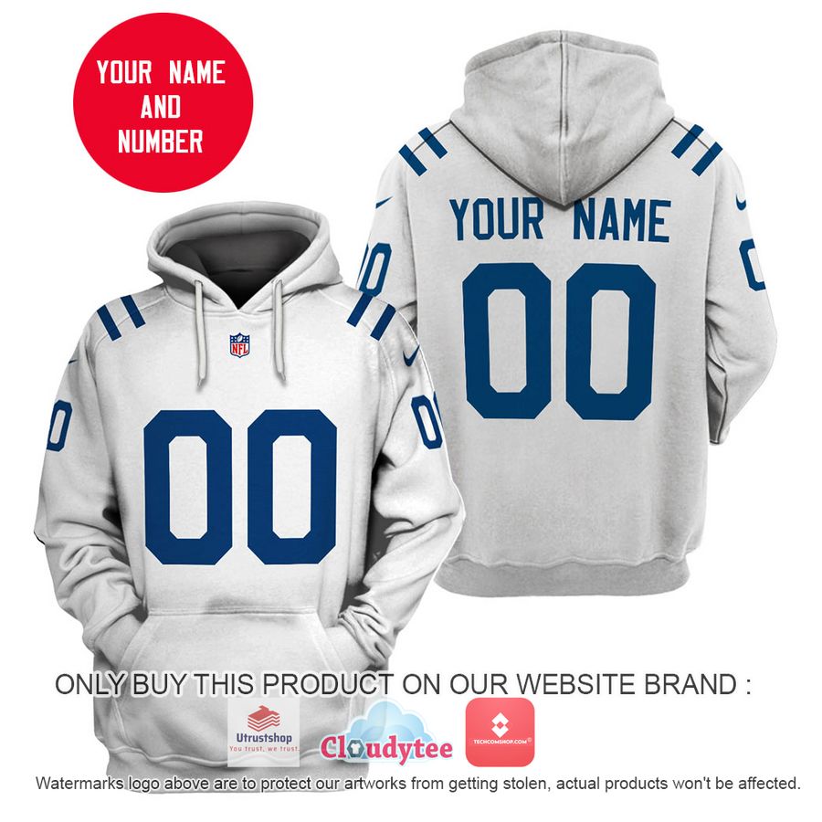 indianapolis colts custom name and number white nfl hoodie shirt 1 91402