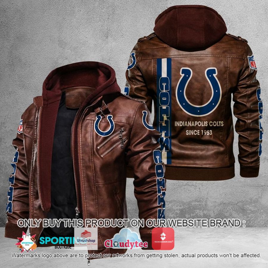 indianapolis colts since 1953 nfl leather jacket 2 63272