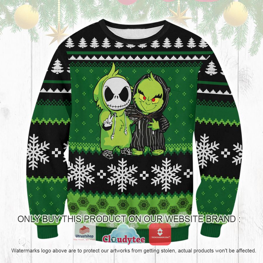 jack and grinch ugly christmas sweater 2 75906