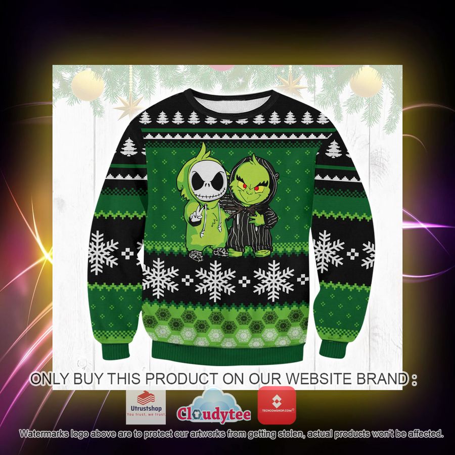 jack and grinch ugly christmas sweater 3 10090