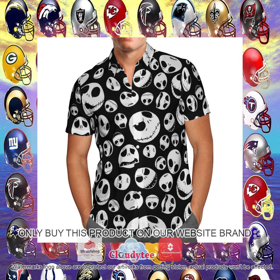 jack skellington emtion head black hawaiian shirt 11 27210