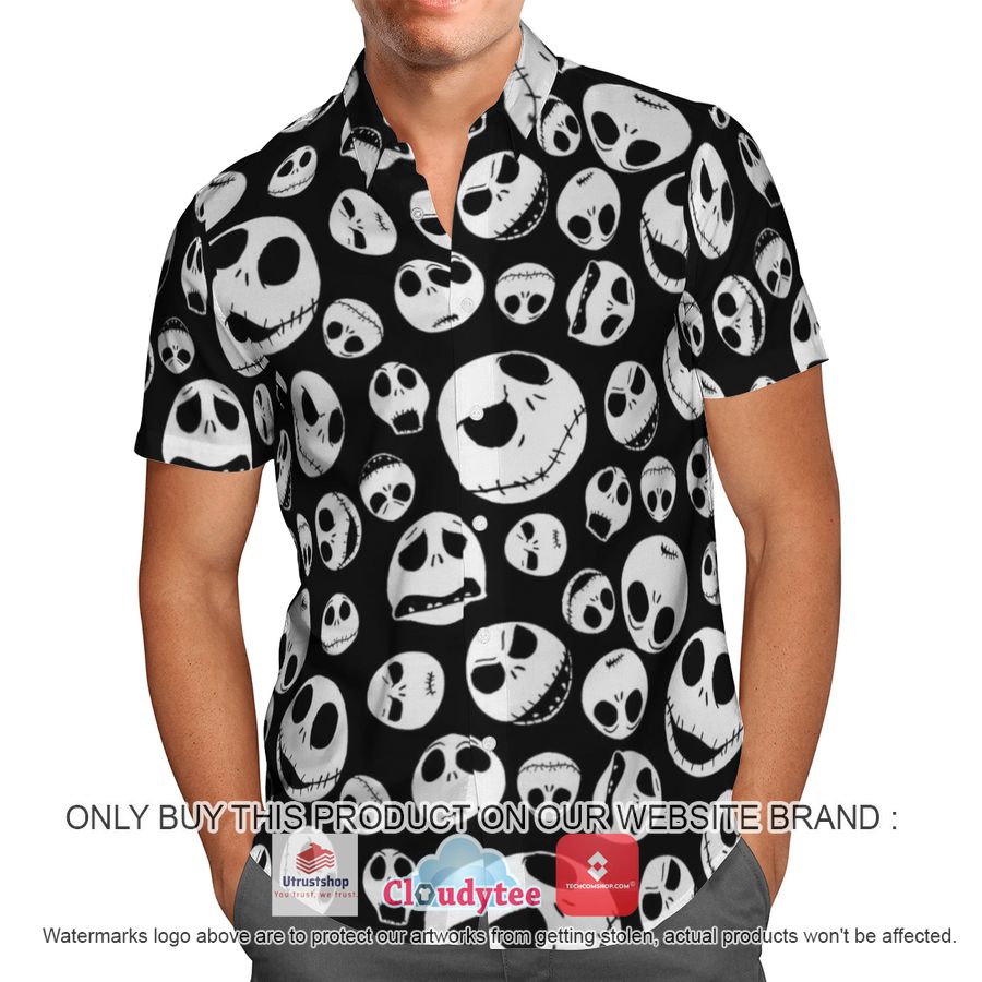 jack skellington emtion head black hawaiian shirt 2 24840