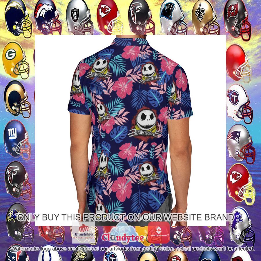 jack skellington hibiscus navy hawaiian shirt 12 79397