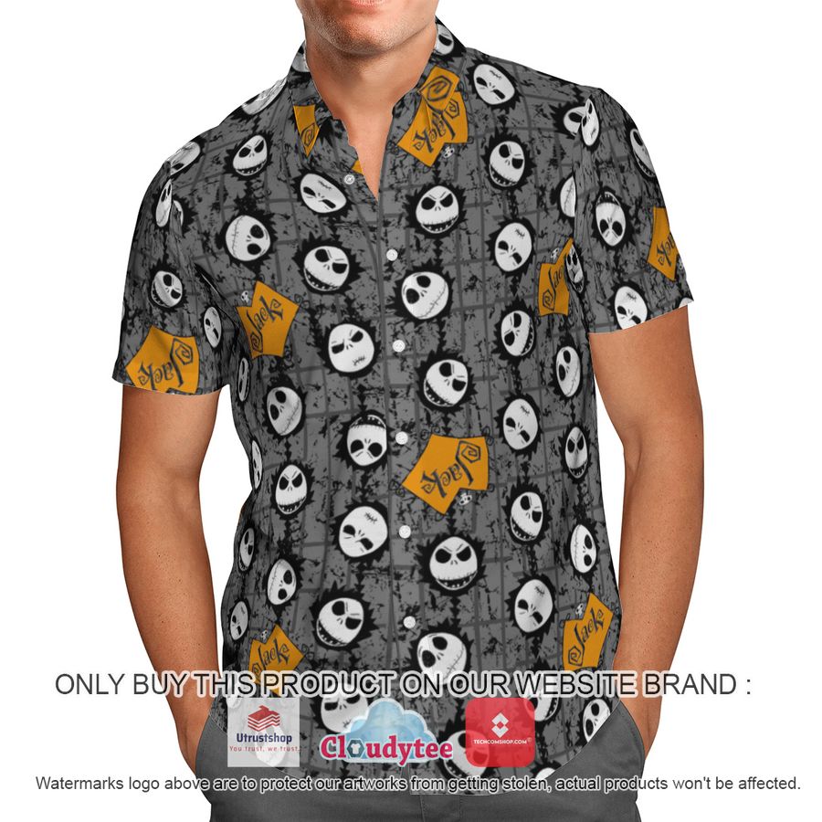 jack skellington spooky face hawaiian shirt 2 13186