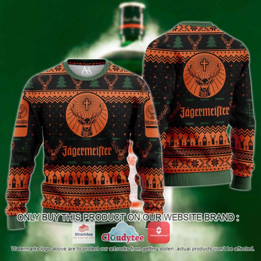 jagermeister green christmas all over printed shirt hoodie 1 77770