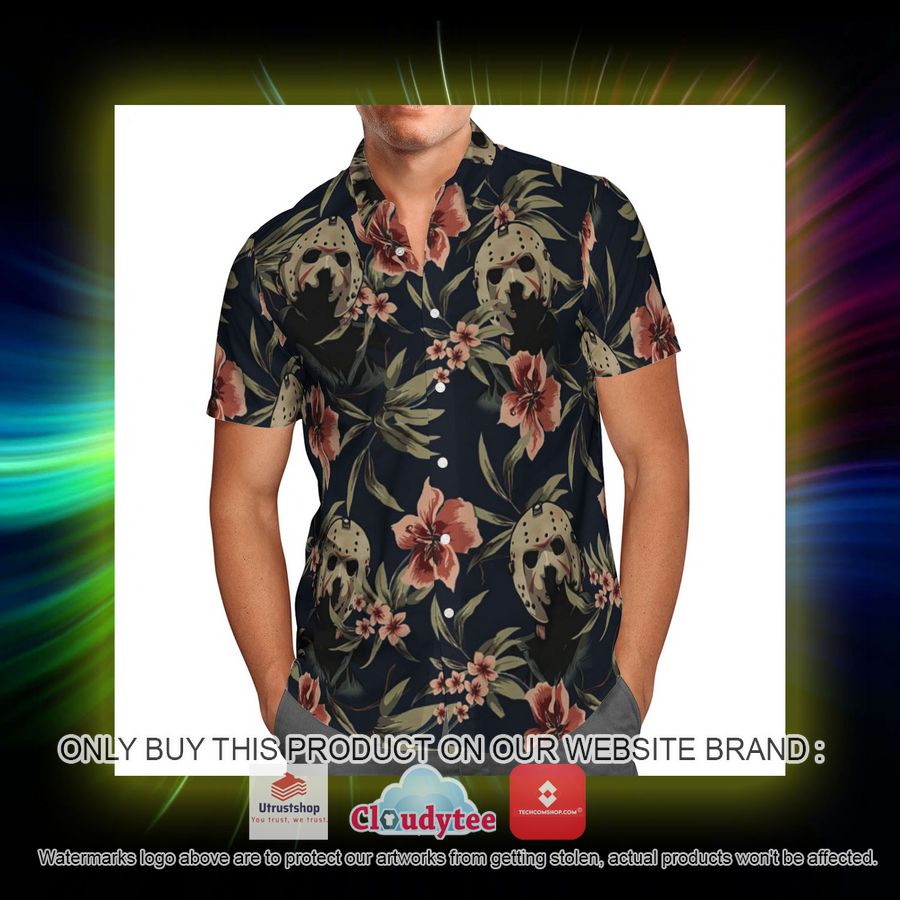 jason voorhees hibiscus black hawaiian shirt 5 62035