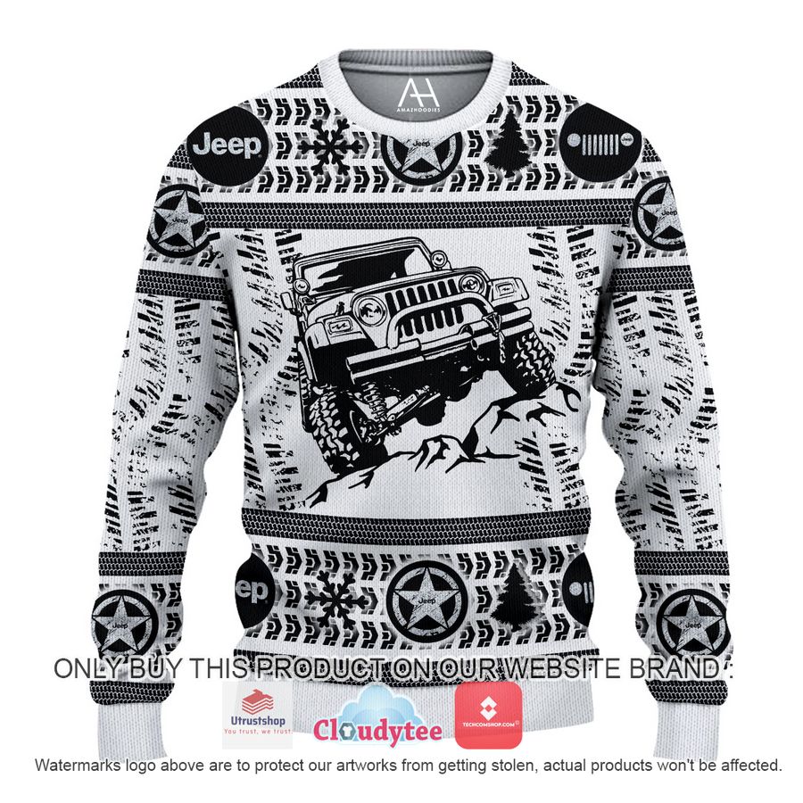 jeep black and white christmas all over printed shirt hoodie 1 34954
