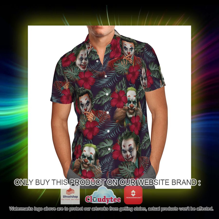 joker cool red hibiscus hawaiian shirt 5 6347