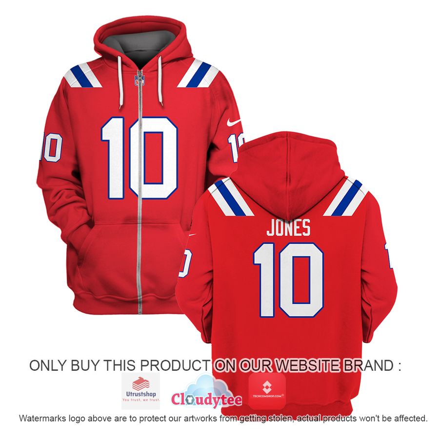jones 10 new england patriots nfl red hoodie shirt 1 4562
