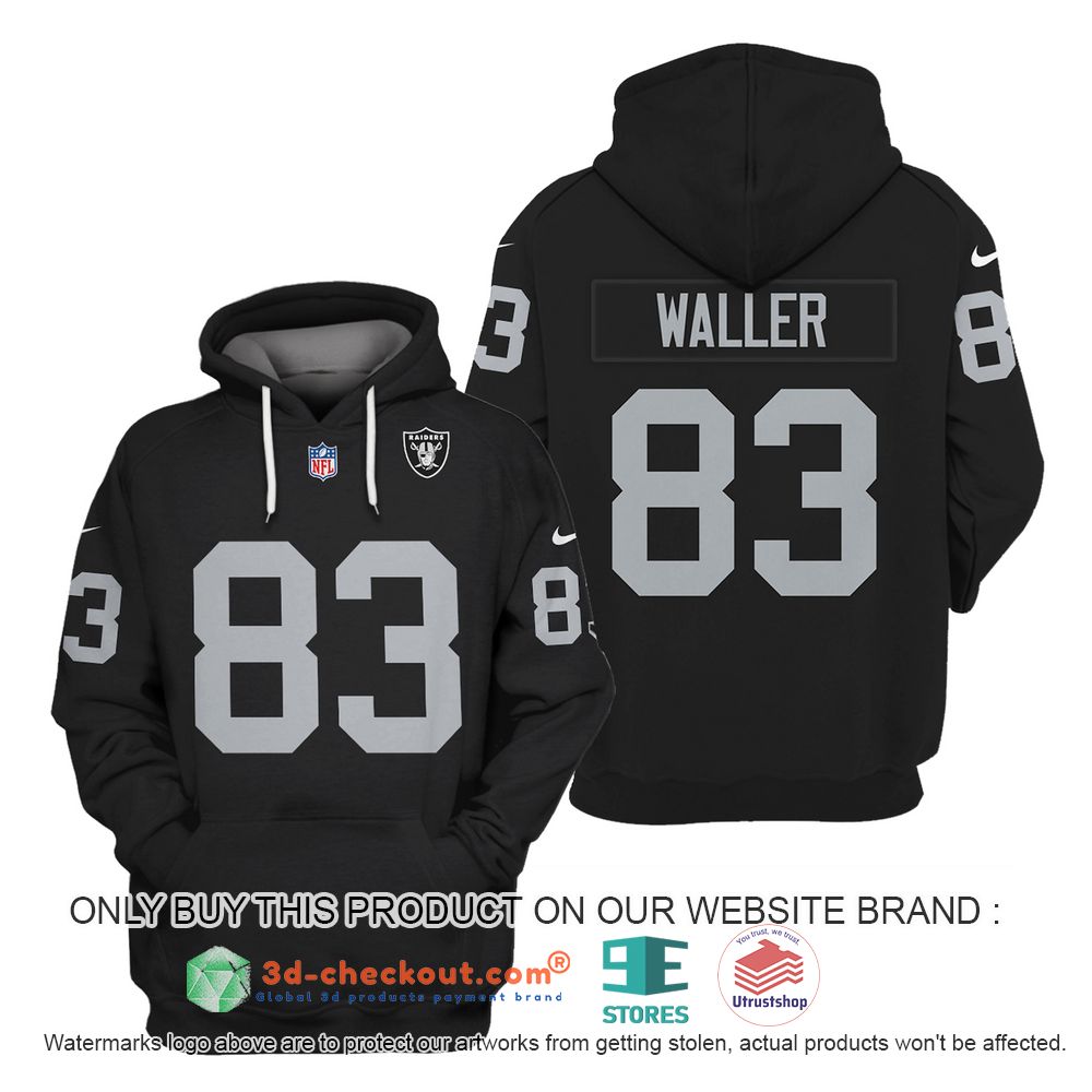 las vegas raiders nfl darren waller black 3d shirt hoodie 2 17254