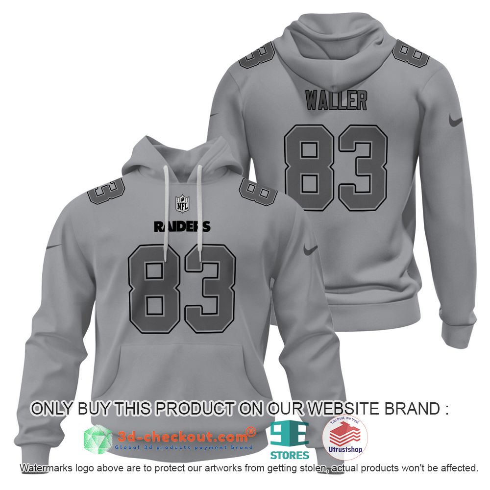 las vegas raiders nfl darren waller grey 3d shirt hoodie 2 72465
