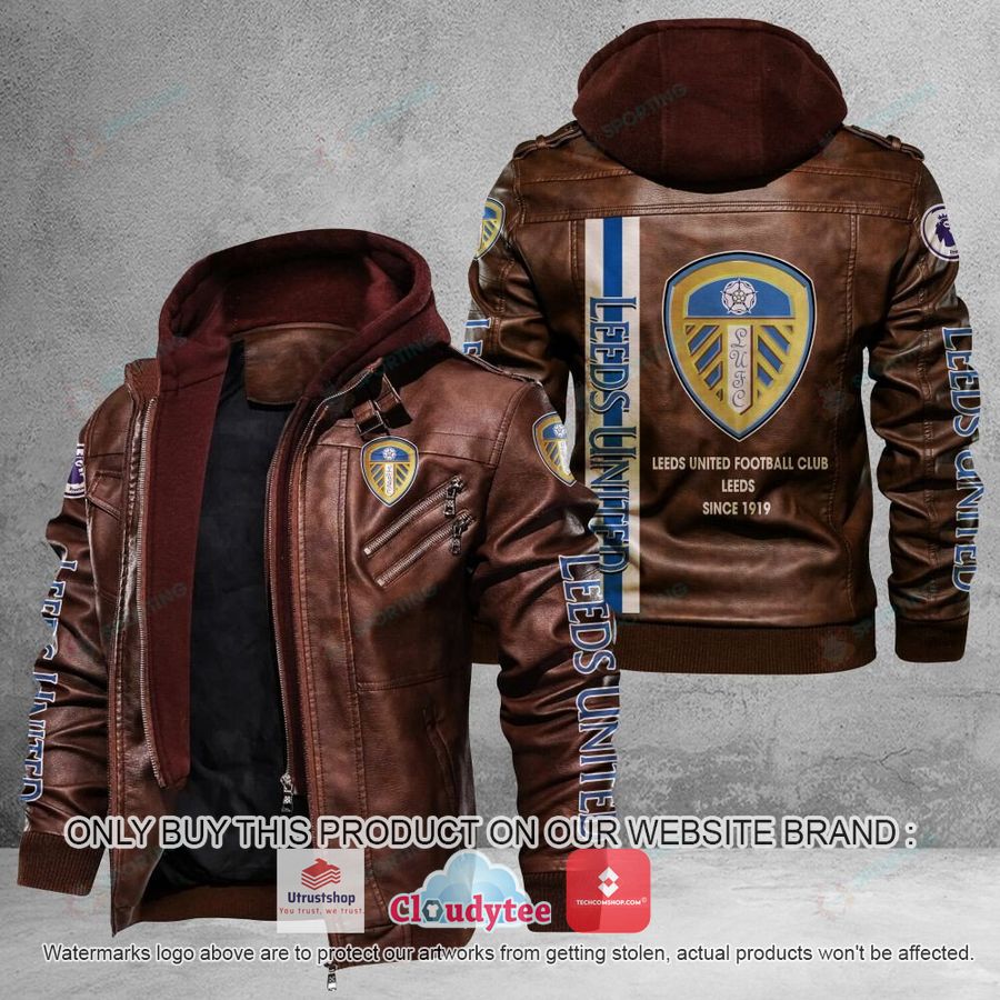 leeds united f c premieleague leather jacket 2 54853