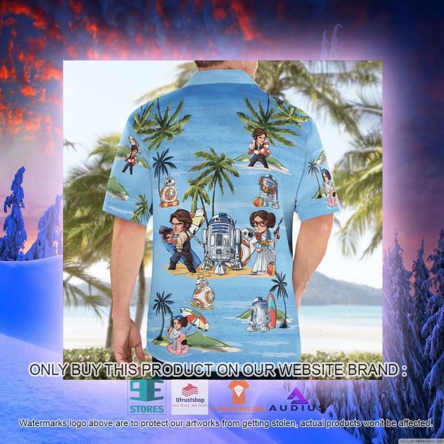 leia solo bb8 r2d2 summer time blue hawaii shirt shorts 9 22961