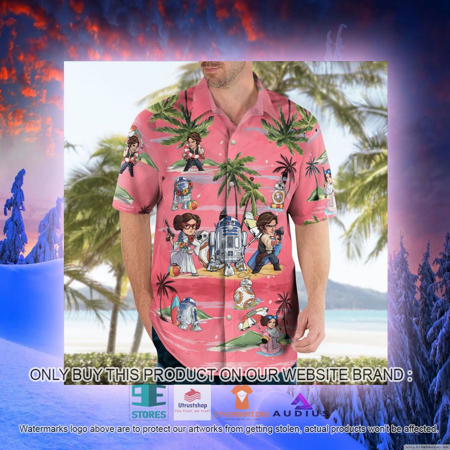 leia solo bb8 r2d2 summer time pink hawaii shirt shorts 10 4260