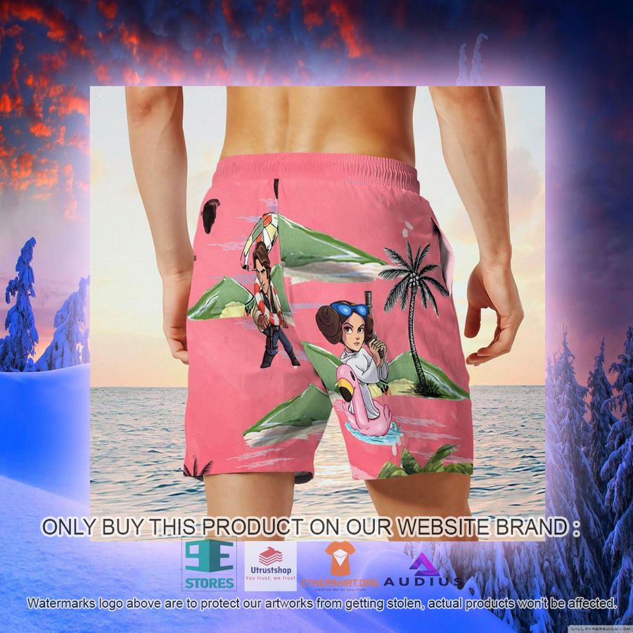 leia solo bb8 r2d2 summer time pink hawaii shirt shorts 12 62104