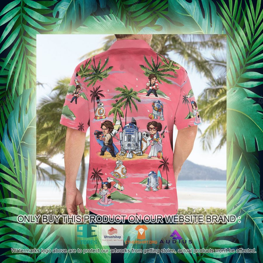 leia solo bb8 r2d2 summer time pink hawaii shirt shorts 15 89143