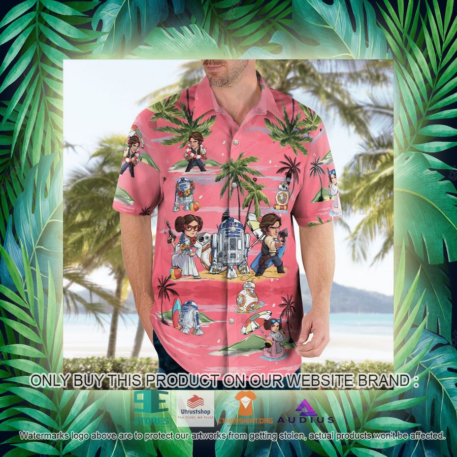 leia solo bb8 r2d2 summer time pink hawaii shirt shorts 16 78535