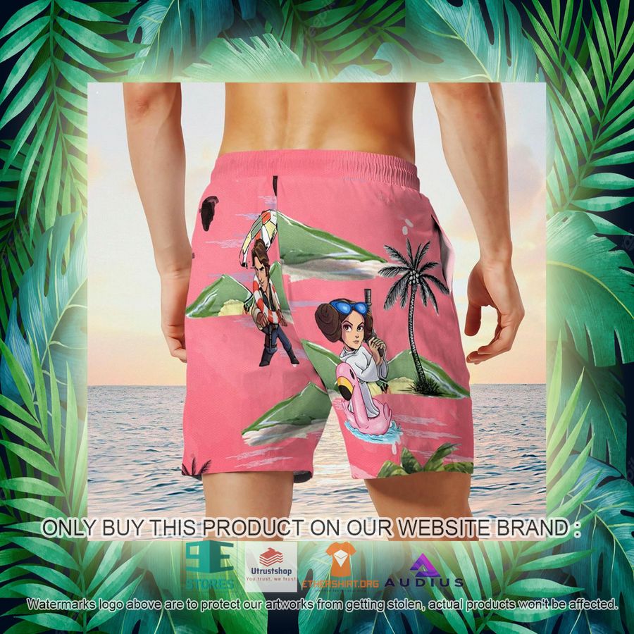 leia solo bb8 r2d2 summer time pink hawaii shirt shorts 18 82893
