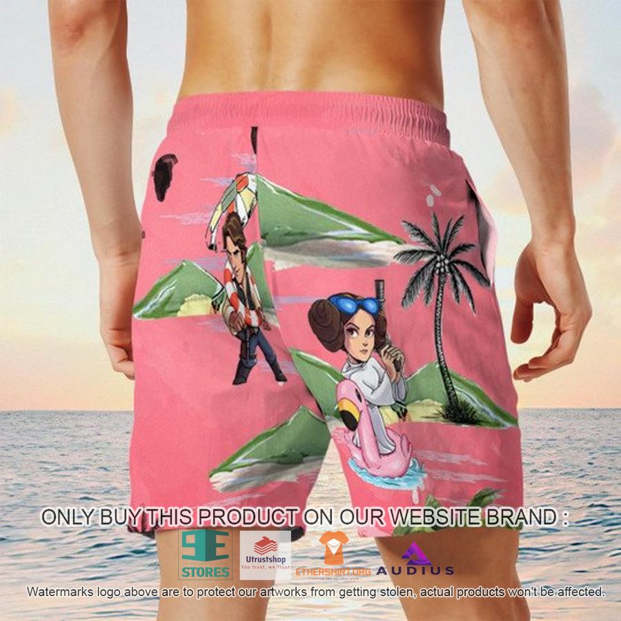 leia solo bb8 r2d2 summer time pink hawaii shirt shorts 6 35215