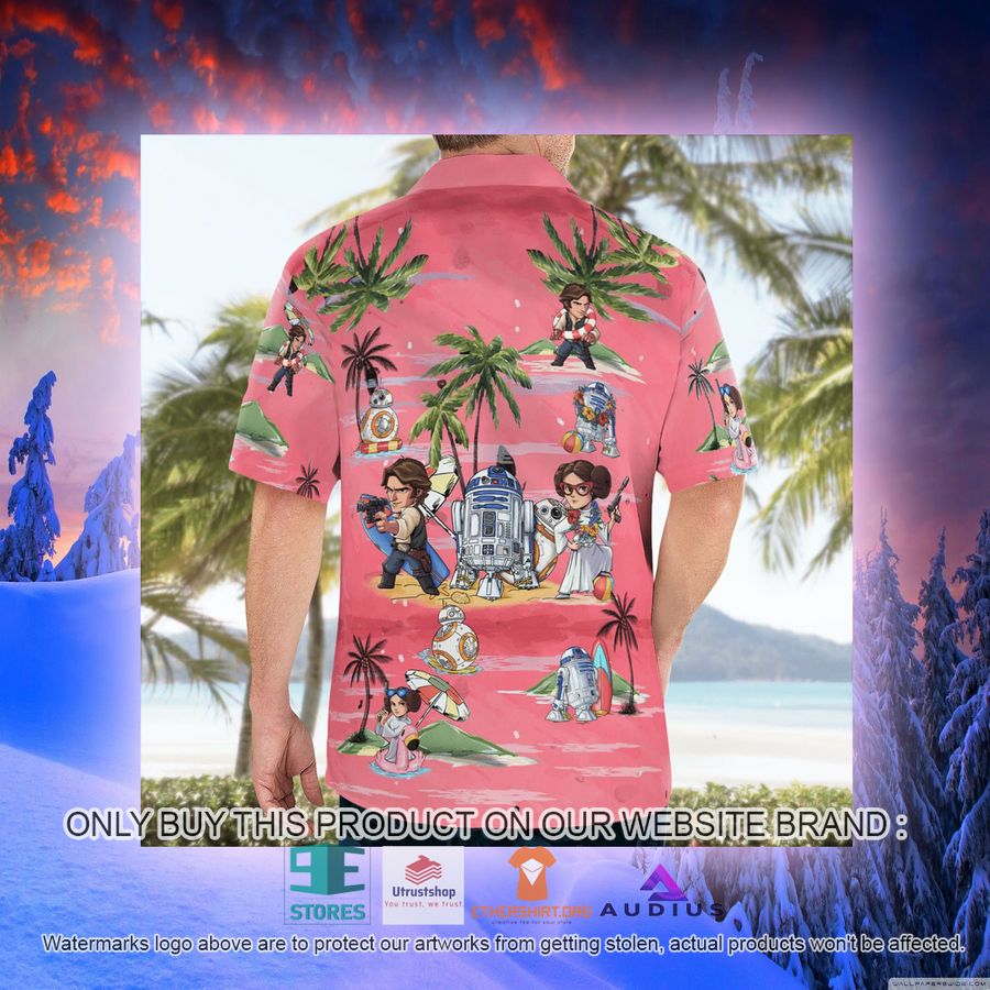 leia solo bb8 r2d2 summer time pink hawaii shirt shorts 9 12229