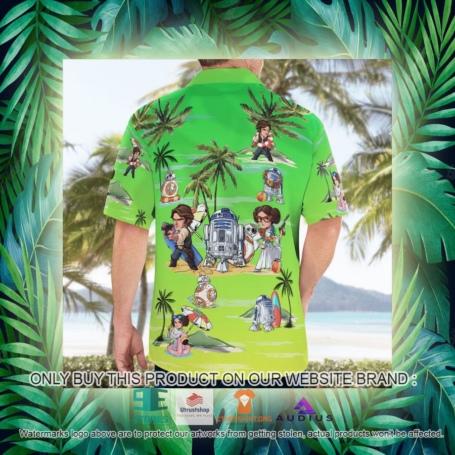 leia solo bb8 r2d2 summer time sunset green hawaii shirt shorts 15 65975