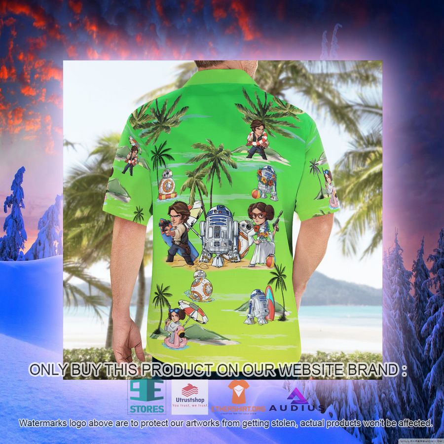 leia solo bb8 r2d2 summer time sunset green hawaii shirt shorts 9 6107