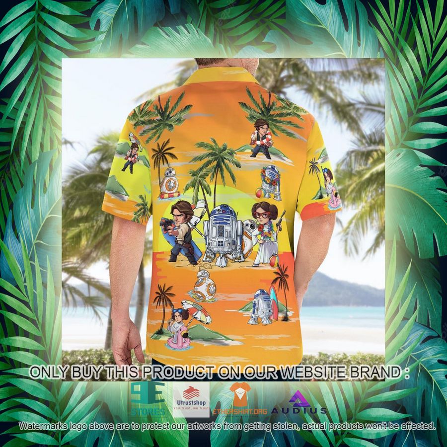 leia solo bb8 r2d2 summer time sunset yellow hawaii shirt shorts 15 53298