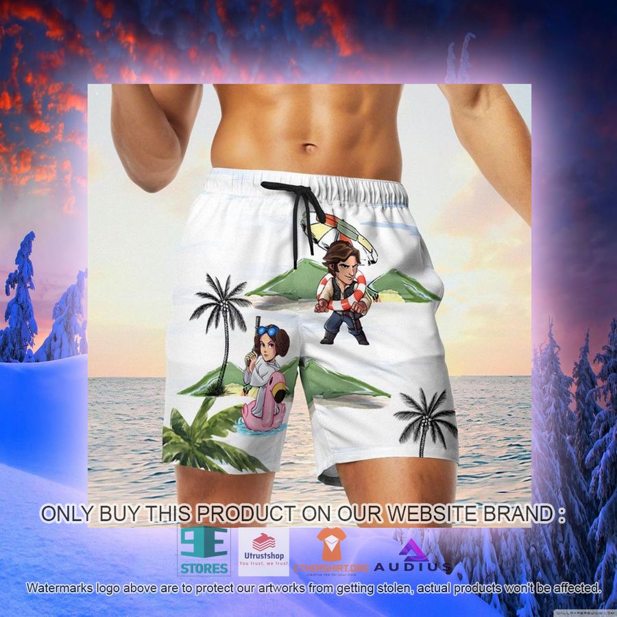 leia solo bb8 r2d2 summer time white hawaii shirt shorts 11 58556