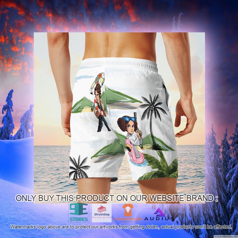 leia solo bb8 r2d2 summer time white hawaii shirt shorts 12 71490