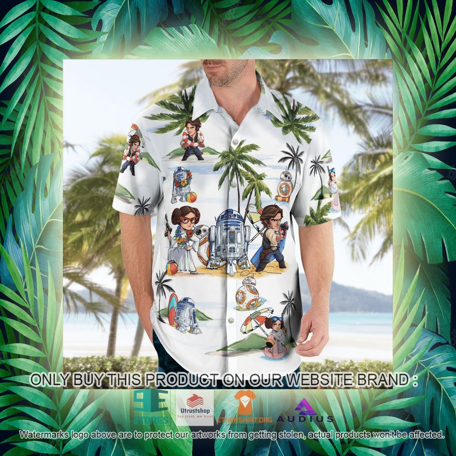 leia solo bb8 r2d2 summer time white hawaii shirt shorts 16 42692