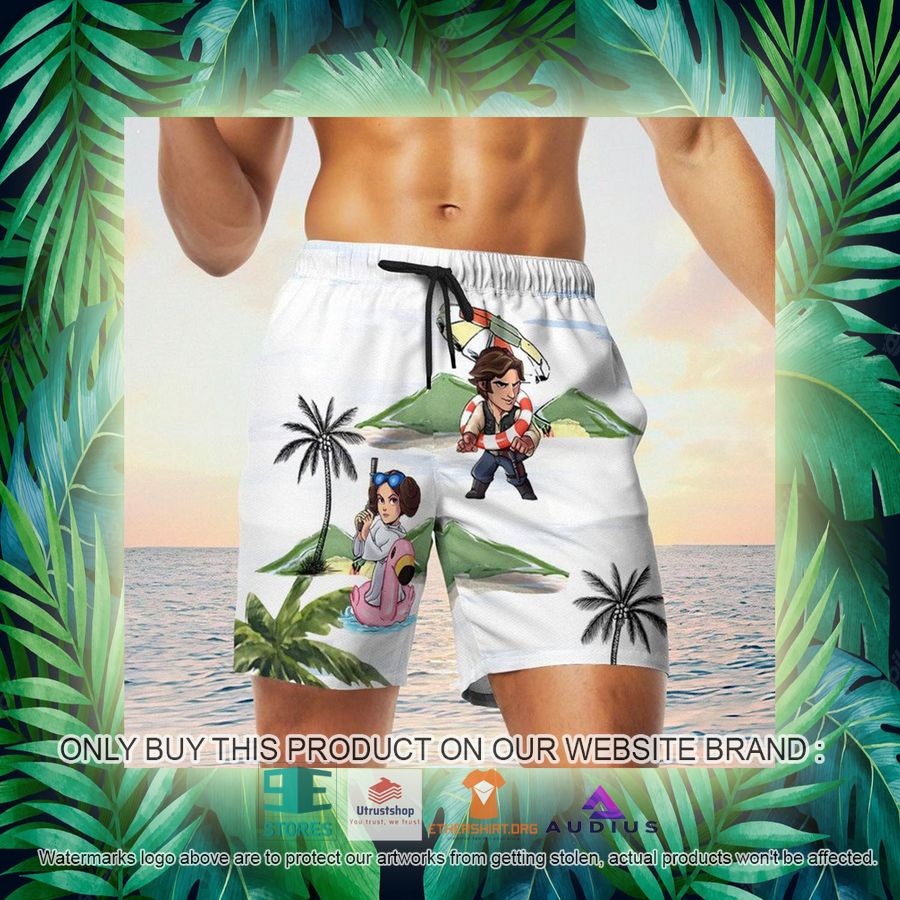 leia solo bb8 r2d2 summer time white hawaii shirt shorts 17 1861
