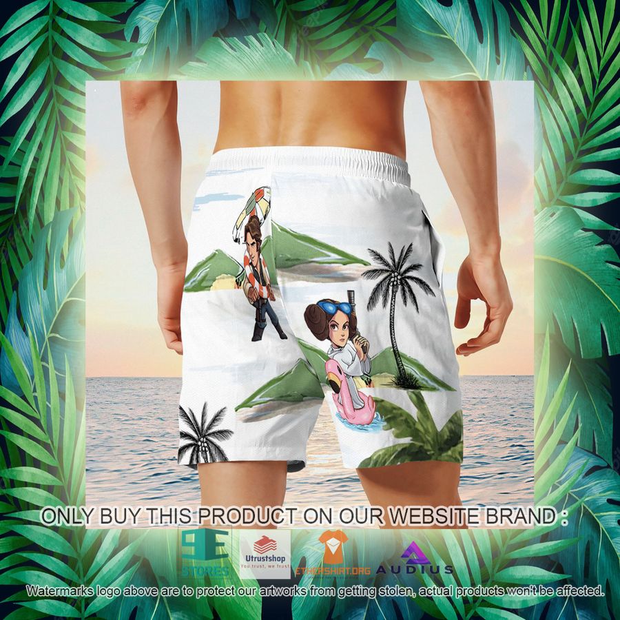 leia solo bb8 r2d2 summer time white hawaii shirt shorts 18 73505