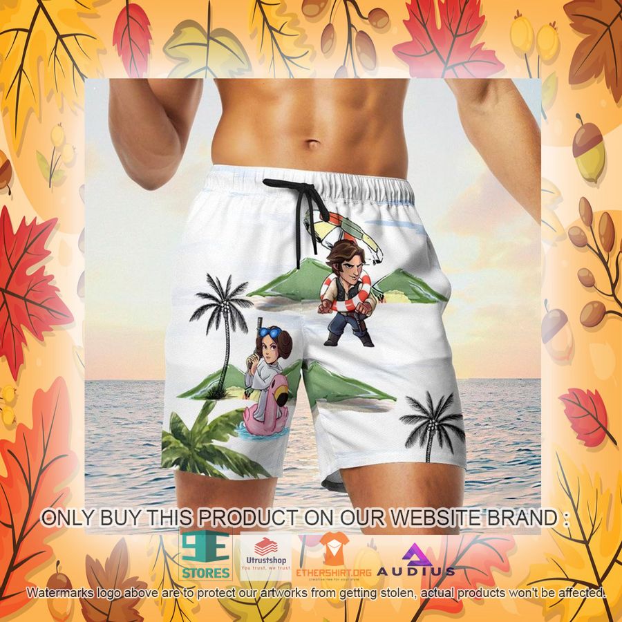 leia solo bb8 r2d2 summer time white hawaii shirt shorts 23 34840