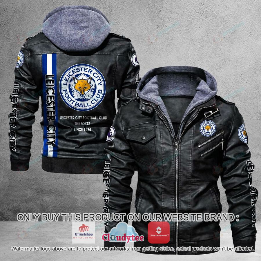leicester city f c premieleague leather jacket 1 70686