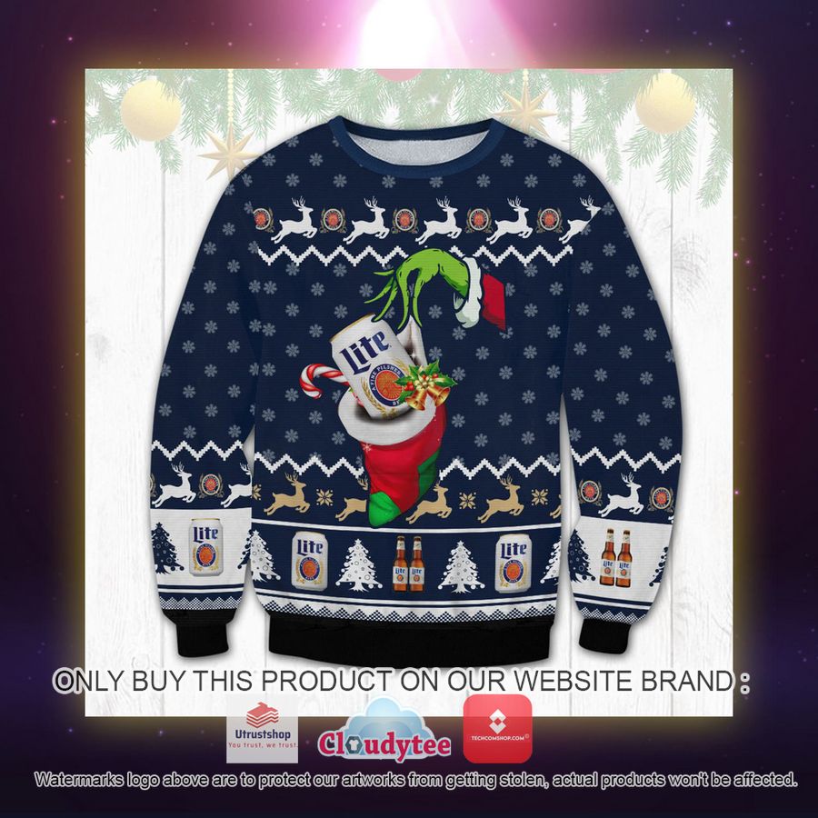 lite beer grinch hand ugly sweater 2 22714