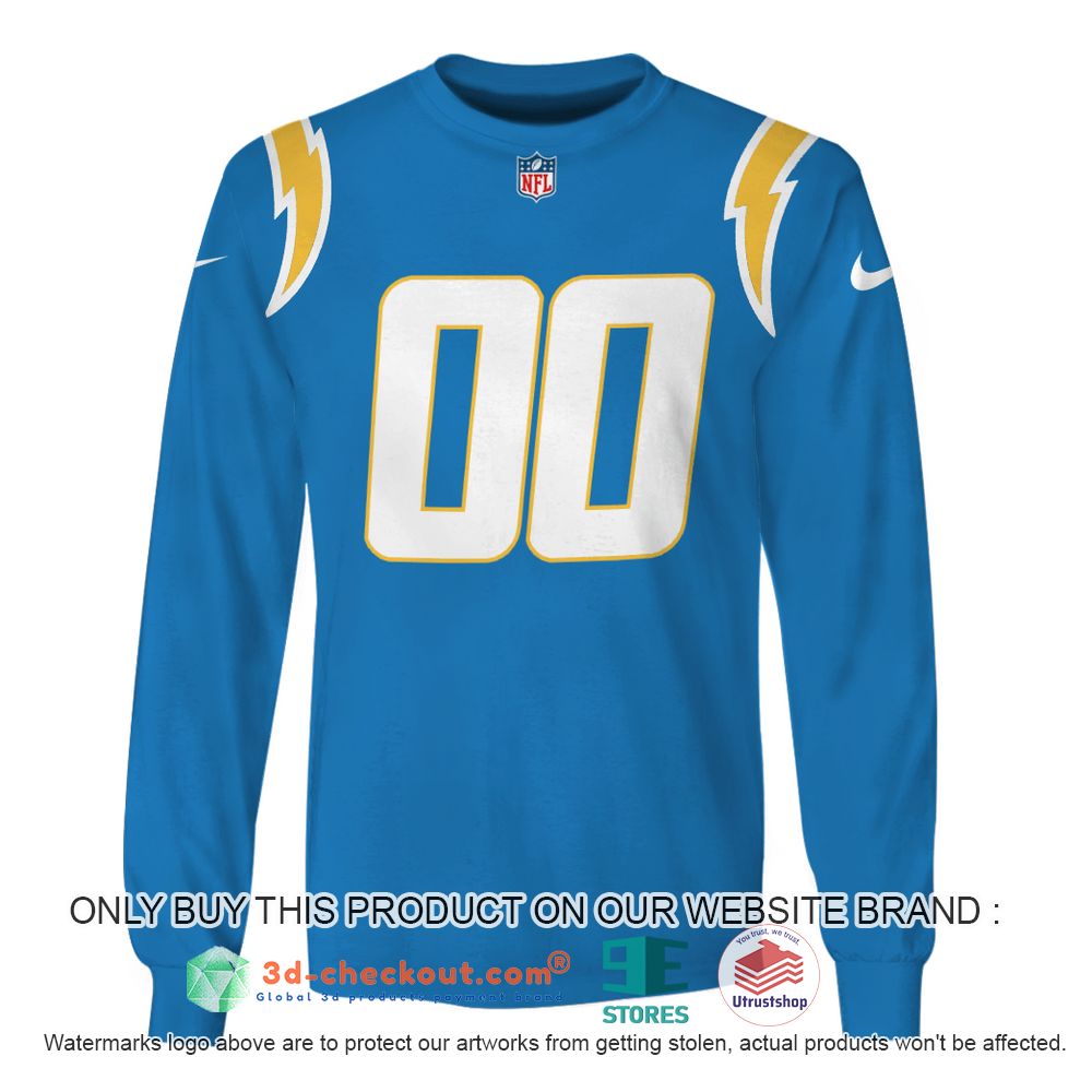los angeles chargers nfl personalized blue 3d shirt hoodie 1 64927