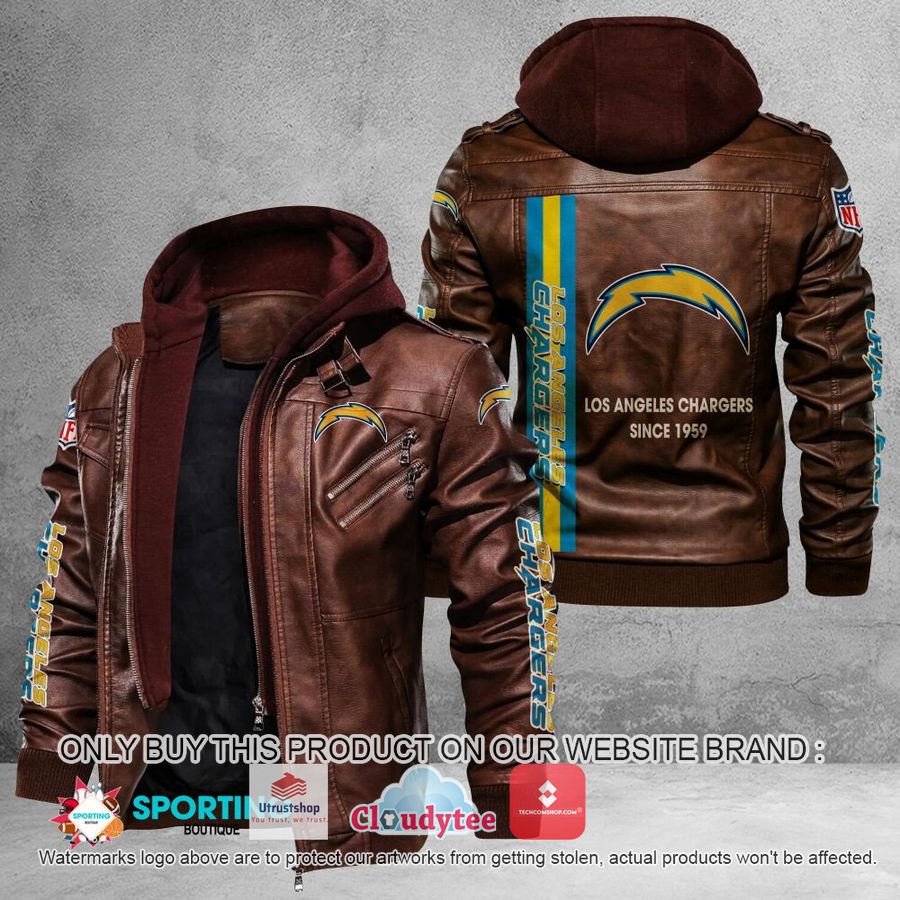 los angeles chargers since 1959 nfl leather jacket 2 26553