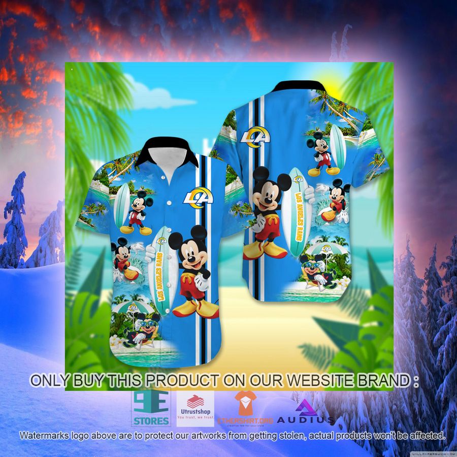 los angeles rams mickey mouse surfboard hawaii shirt 2 23969