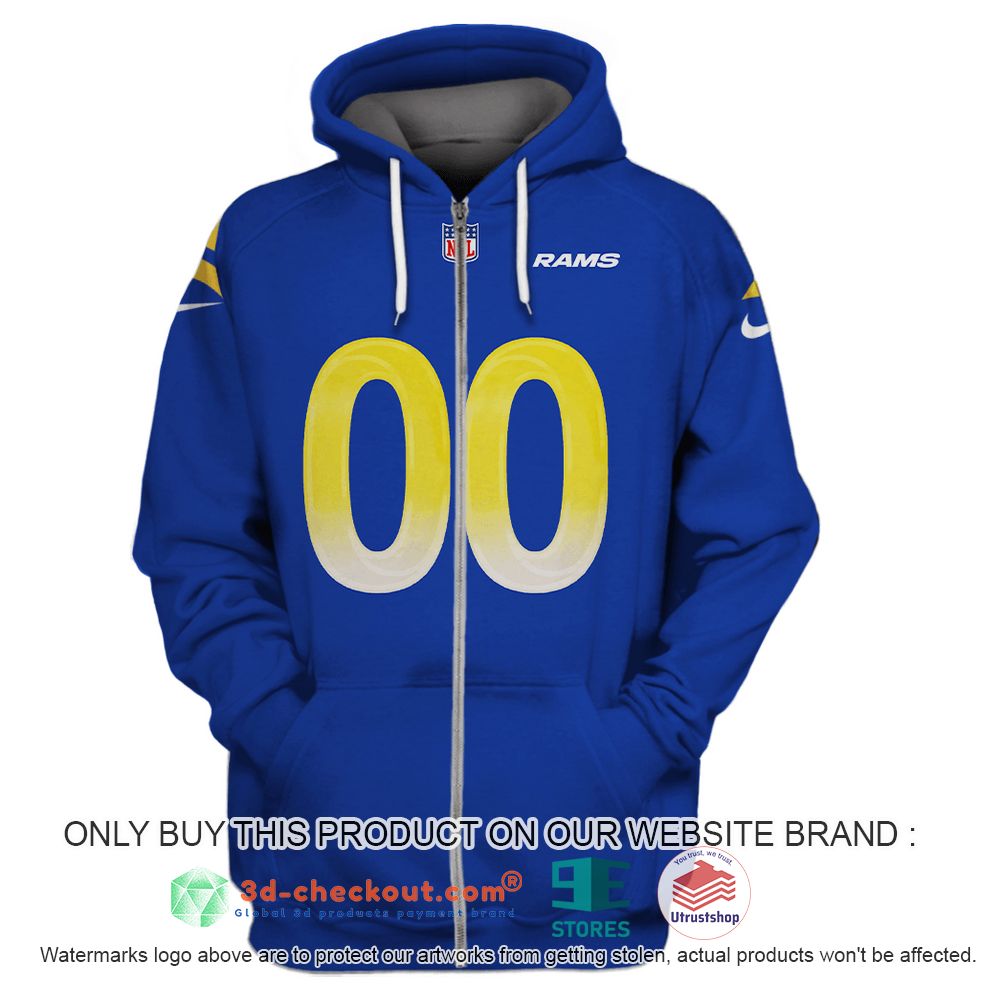 los angeles rams nfl personalized blue 3d shirt hoodie 1 33832