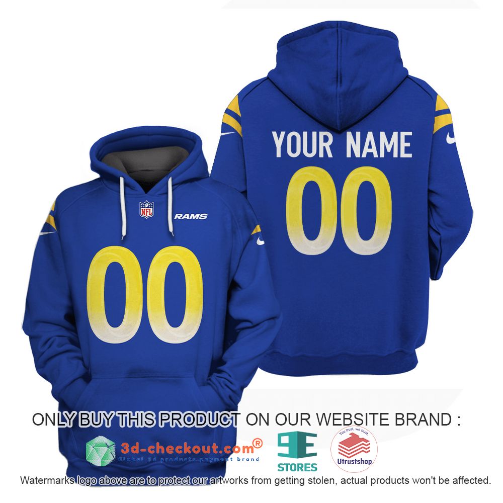 los angeles rams nfl personalized blue 3d shirt hoodie 2 30989