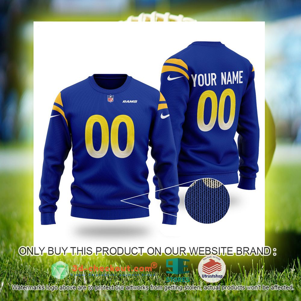 los angeles rams nfl personalized blue ugly christmas sweater 2 22938