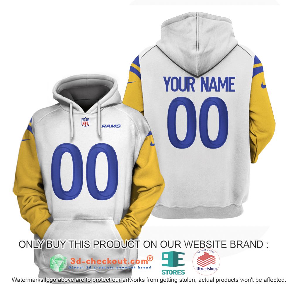 los angeles rams nfl personalized white 3d shirt hoodie 2 79730