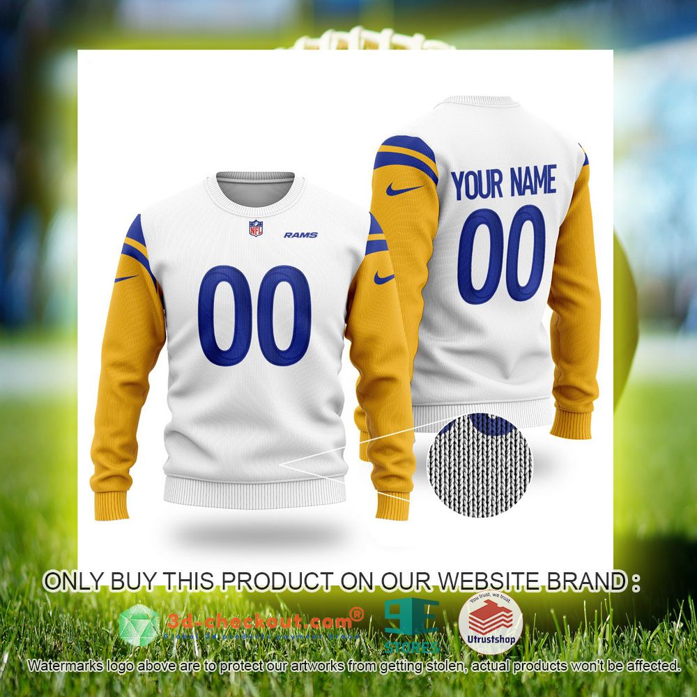 los angeles rams nfl personalized white ugly christmas sweater 2 86096